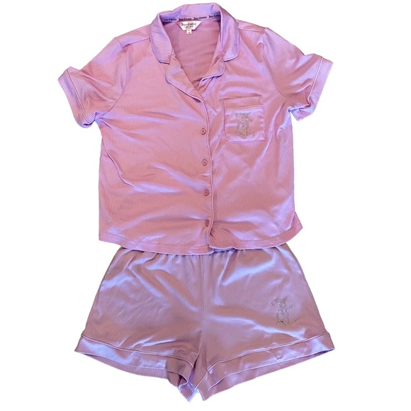 Juicy Couture Other - Juicy Couture Pink Rhinestone Logo Pajama Set | Small Y2K - flaw
